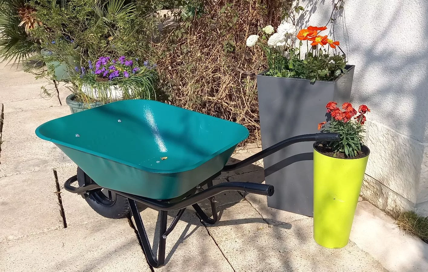 Brouette 100L peinte verte – Image 2